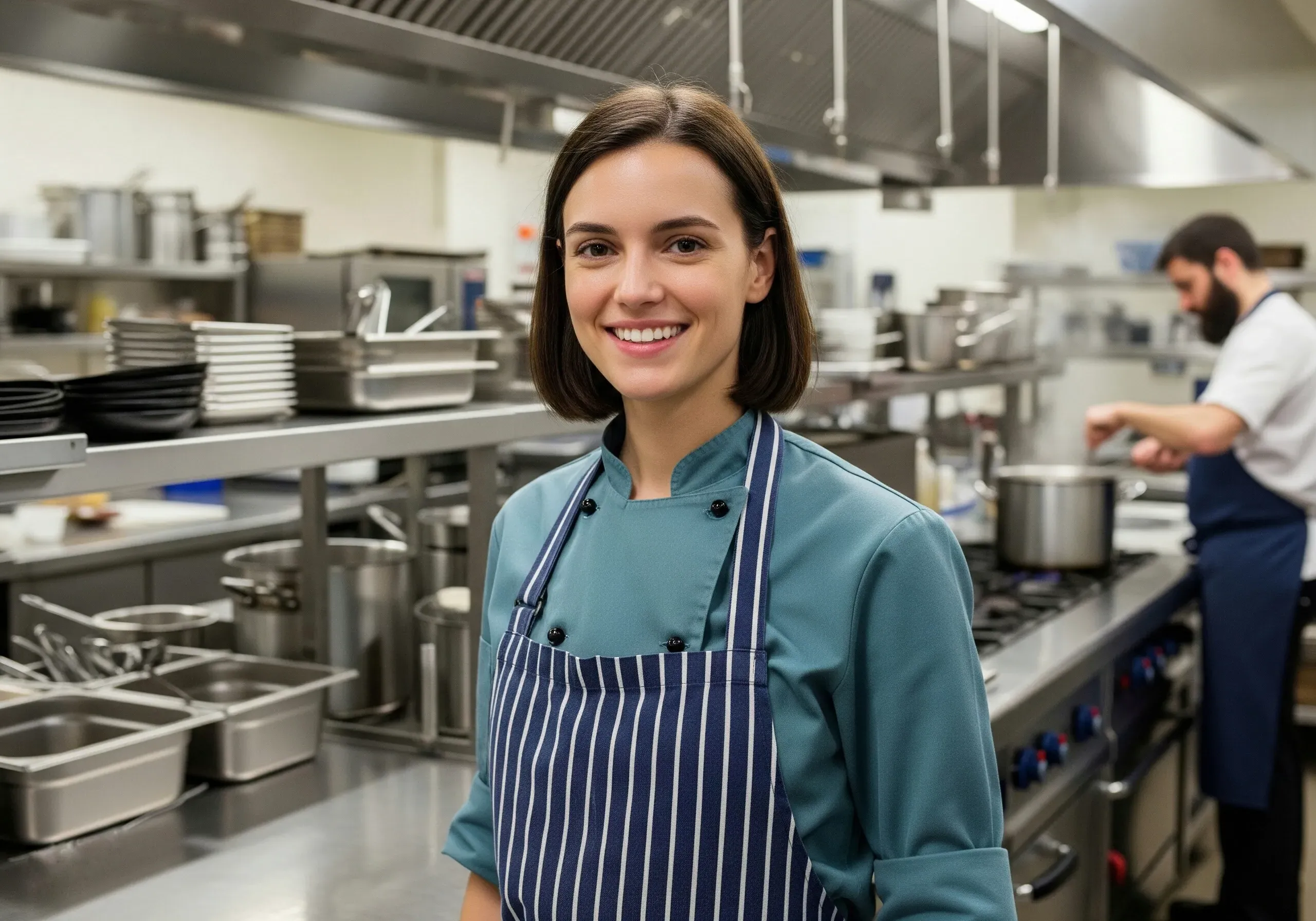 Professional chef in modern commercial kitchen